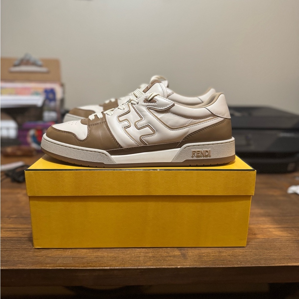 Fendi Beige and Cream Sneakers